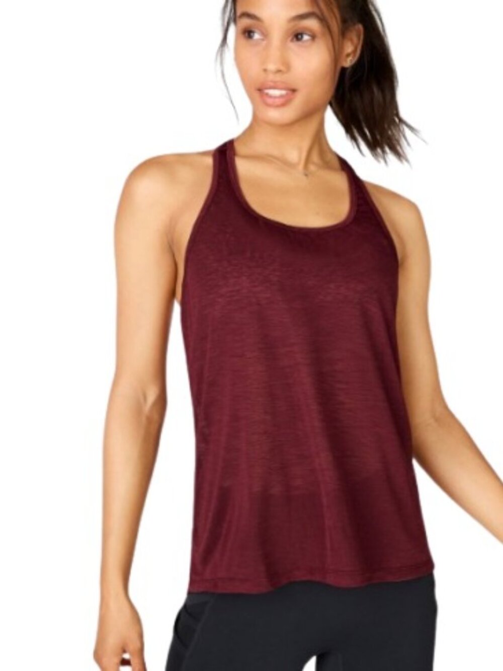 Fabletics Womens Ryan Semi Fitted Logo Tank Rust Plus 3X New